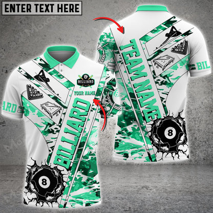 Lasfour Billiards 8 Ball Crack White Grunge Multi Color Options Personalized Name 3D Shirt BIA0217