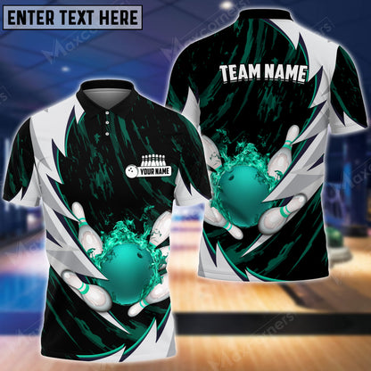 Custom Flame Bowling Polo Team Shirts BO0099