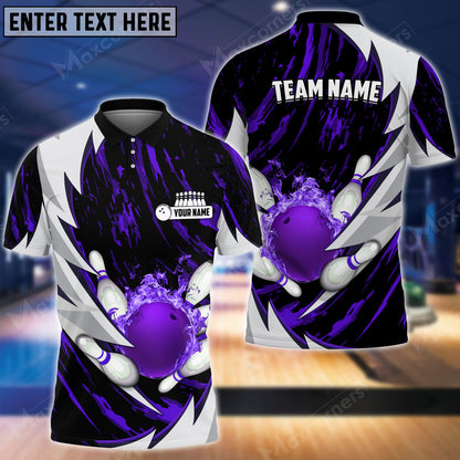 Custom Flame Bowling Polo Team Shirts BO0099