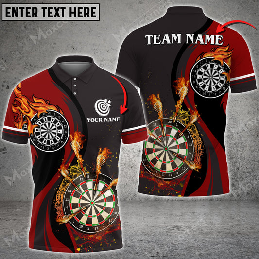 Lasfour Fire Water Flow Darts For Team Design Multicolor Option Personalized Name 3D Shirt DMA0272