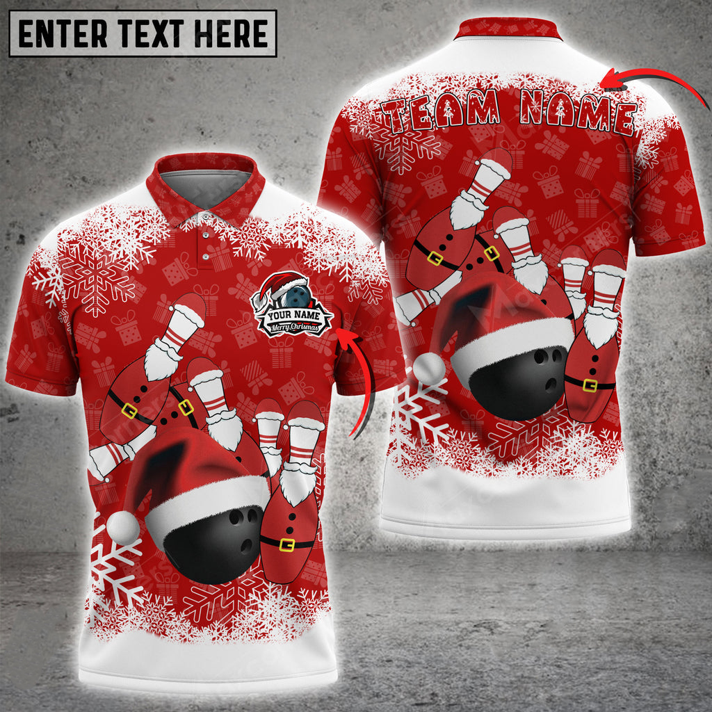 Custom Christmas Bowling Polo Shirts For Team BO0072