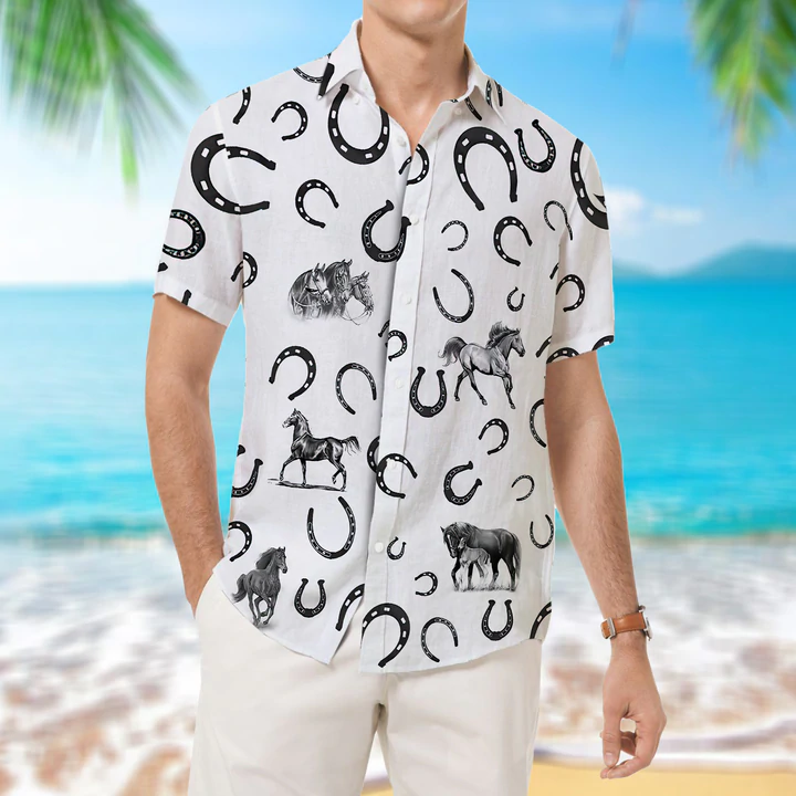 Horse Pattern - Hawaiian Shirt, Animal Farm Horse Hawaiian Shirts For Men, women HO2489