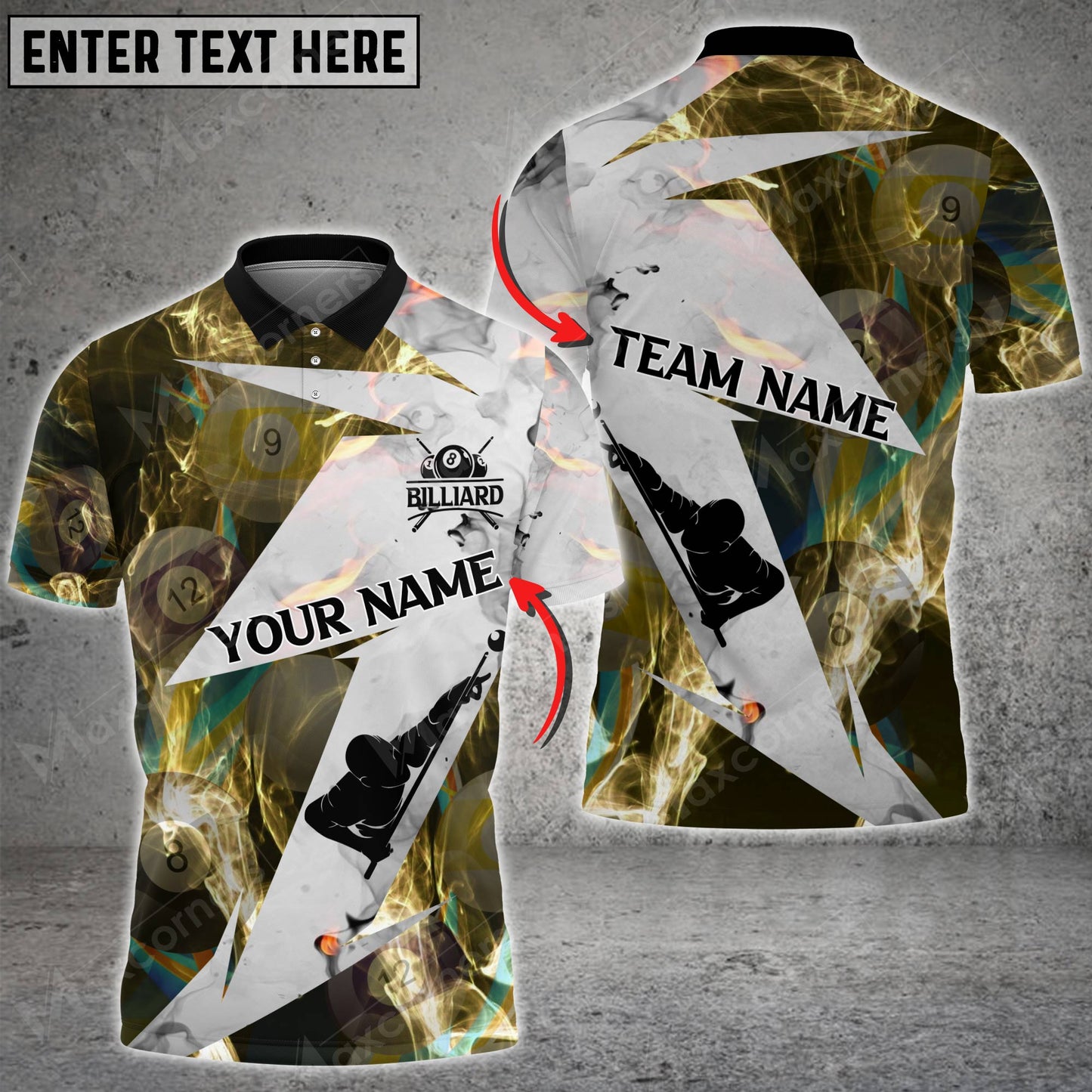 Lasfour Billiard Player Smoke Pattern Customized Name 3D Shirt BIA0445