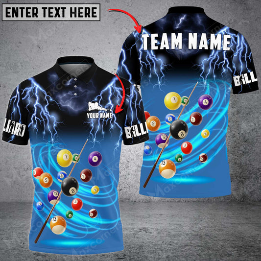 Lasfour Billiards Volcano Blue Thunder Personalized Name 3D Shirt BIA0567