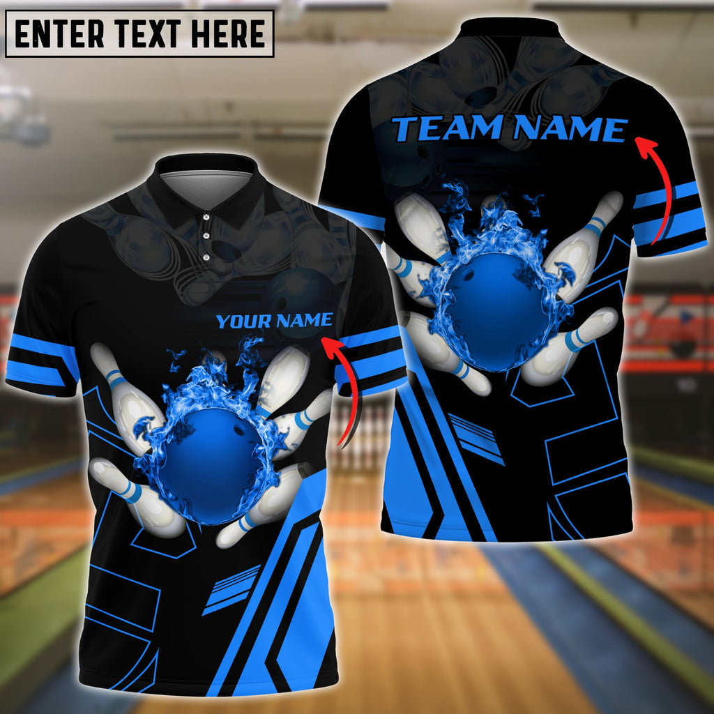 Custom Flame Bowling Polo Team Shirts BO0103