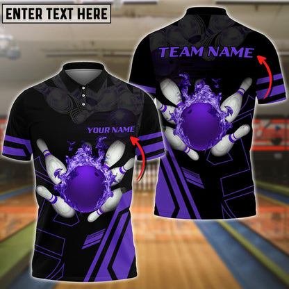 Custom Flame Bowling Polo Team Shirts BO0103