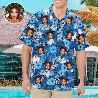 Custom Hawaiian Shirt with Face for Men Personalized Photo Hawaiian Shirts HO4284