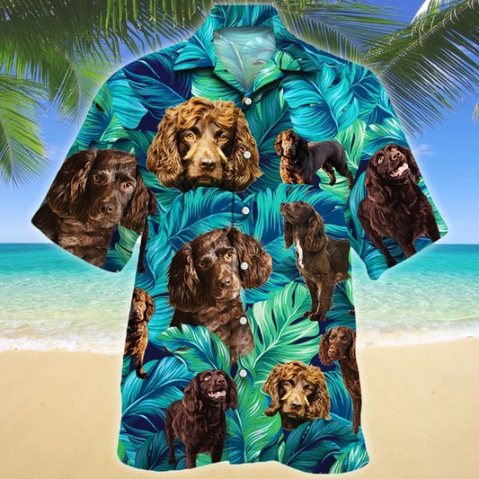 Happy Boykin Spaniel Dog Lovers Summer Beach Palm Tree Pattern Hawaiian Shirt HO1396