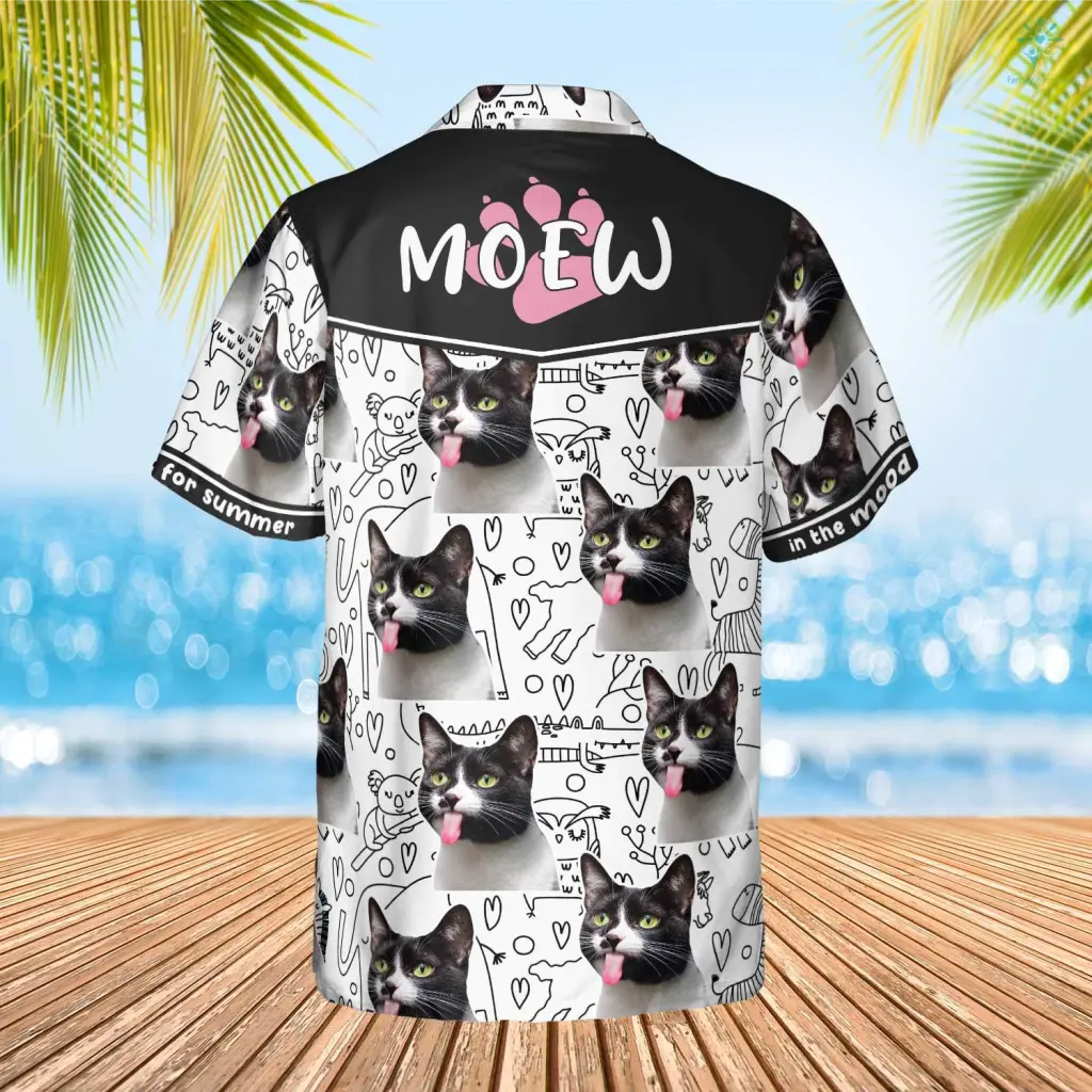 Custom Face Photo Cat Animals Drawing Hawaiian Funny, Hawaiian Shirt for Men Women, Idea Gift Cat Lover HO4305