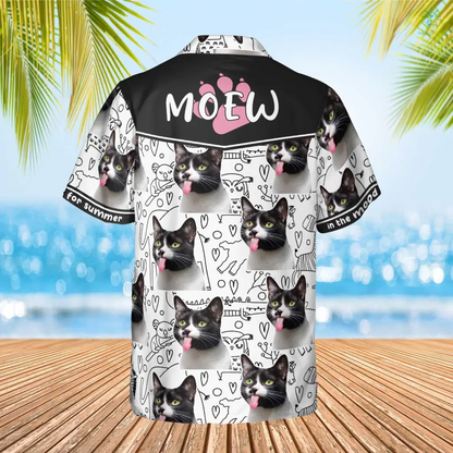 Custom Face Photo Cat Animals Drawing Hawaiian Funny, Hawaiian Shirt for Men Women, Idea Gift Cat Lover HO4305