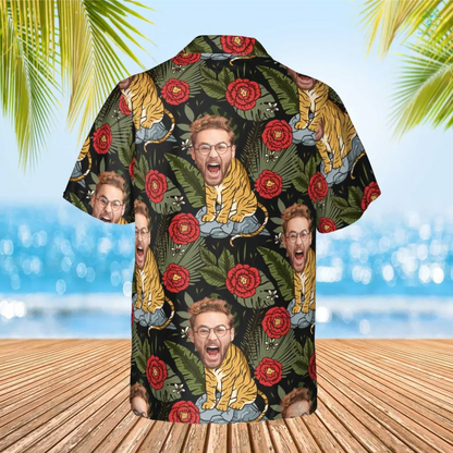 Upload Image Funny Summer Shirt Beach Hawaiian, Tiger Man Pattern Shirt, Idea Shirt in Summer HO4296