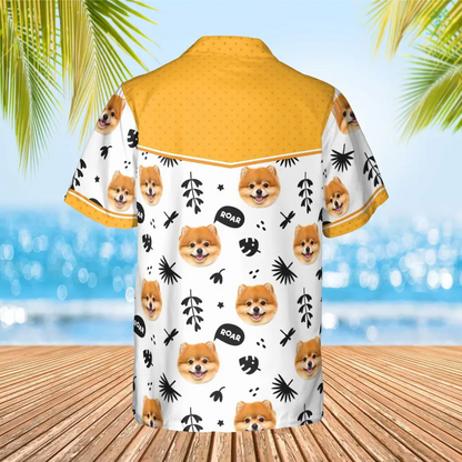 Cute Dog Roar Hawaiian Custom Image Funny Dog Summer Shirt, Hawaii Shirt for Men Women, Shirt for Dog Lover HO4307