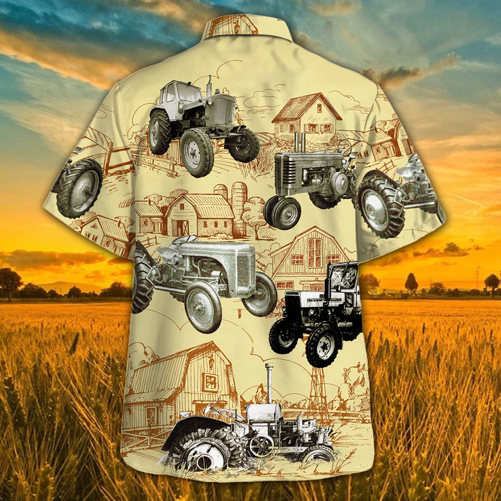 Tractor Farm Vintage Hawaiian Shirt, Animal Farm Tractor Men Hawaiian Shirts For Men, women HO2494