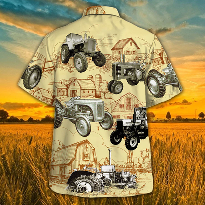 Tractor Farm Vintage Hawaiian Shirt, Animal Farm Tractor Men Hawaiian Shirts For Men, women HO2494