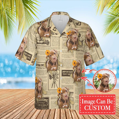 Newspaper With Hole Hawaiian Custom Image Dog Funny Summer Shirt Beach Hawaiian Shirt, Gift for Dog Lover HO4323
