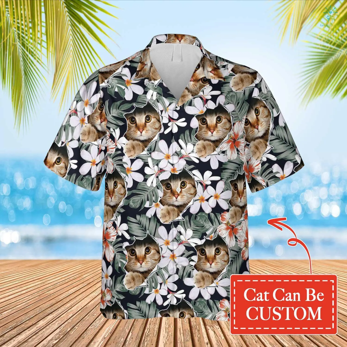 Tropical Nature Flower Leaves Hawaiian Custom Image Cat Summer Shirt Beach Hawaiian Shirt, Summer Shirt for Men Women HO4320