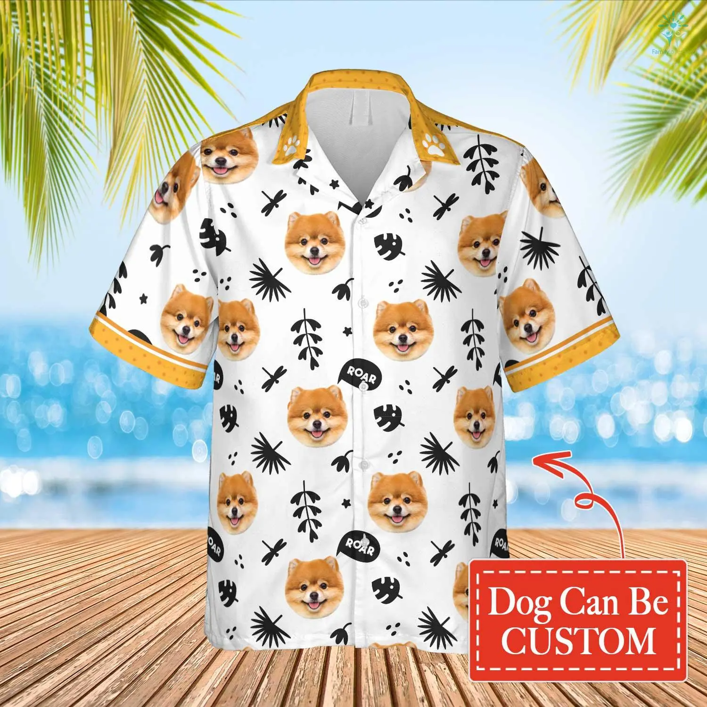 Cute Dog Roar Hawaiian Custom Image Funny Dog Summer Shirt, Hawaii Shirt for Men Women, Shirt for Dog Lover HO4307