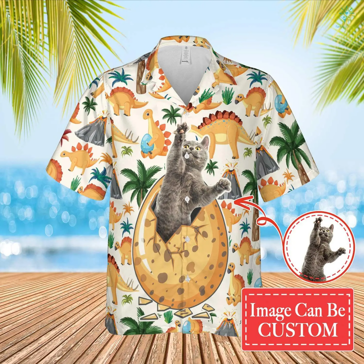 Magic Dinosaur Egg Hawaiian Funny Custom Image Cat Summer Shirt Beach Hawaiian Shirt, Gift for Men Women HO4322