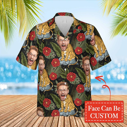 Upload Image Funny Summer Shirt Beach Hawaiian, Tiger Man Pattern Shirt, Idea Shirt in Summer HO4296