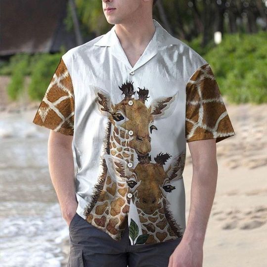 Hawaii Shirt – Giraffe Family hawaii shirt, Cute Giraffe Gift Shirt HO2273