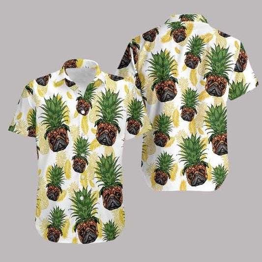 Hawaii Shirt – Pug Pineapple Head Dog Love Hawaiian Aloha Shirts HO2301