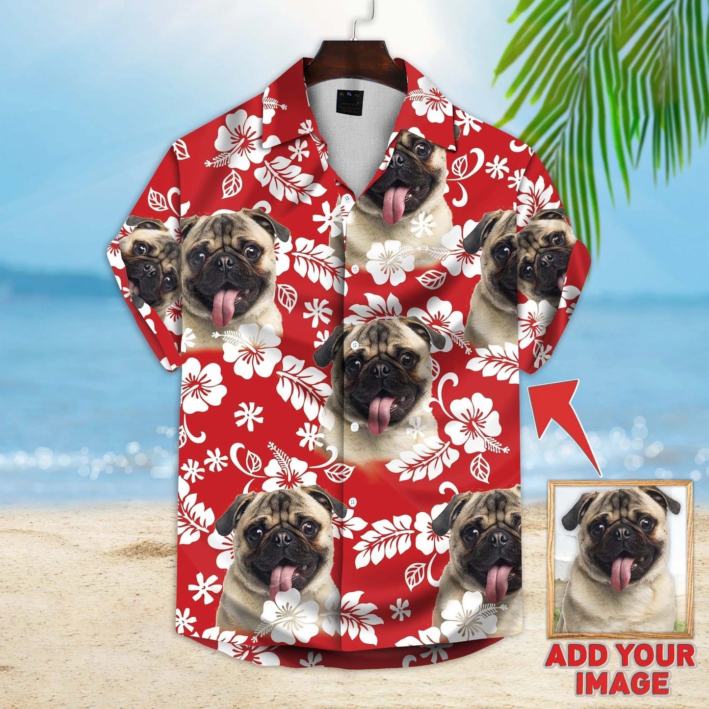 Custom photo Dog floral Aloha Shirt, Dog Hawaiian shirt For Men, Women, dog Flowers Pattern Short Sleeve Hawaiian Shirt HO1384
