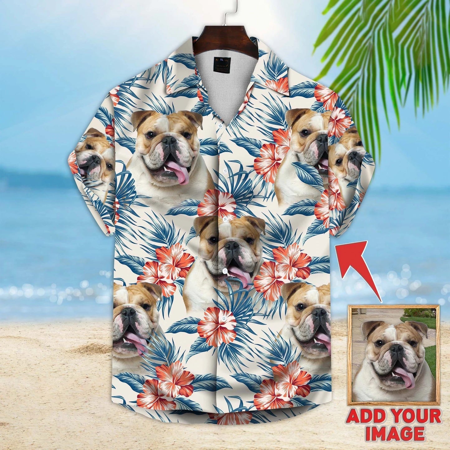 Custom photo Dog floral Aloha Shirt, Dog Hawaiian shirt For Men, Women, dog Flowers Pattern Short Sleeve Hawaiian Shirt HO1384