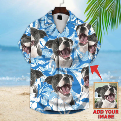 Custom photo Dog floral Aloha Shirt, Dog Hawaiian shirt For Men, Women, dog Flowers Pattern Short Sleeve Hawaiian Shirt HO1384