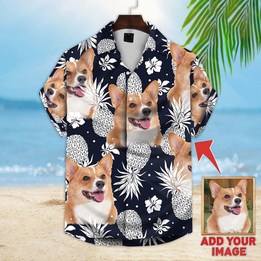 Custom photo Dog floral Aloha Shirt, Dog Hawaiian shirt For Men, Women, dog Flowers Pattern Short Sleeve Hawaiian Shirt HO1384