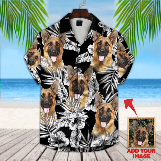 Personalized Custom Photo Dog Flowers Pattern Short-Sleeve Hawaiian Shirt, Pet Hawaiian Shirt, Summer Shirt HO4381