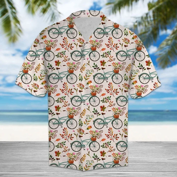 Hawaiian Shirt Autumn Bike With Bouquet In Basket HO1757