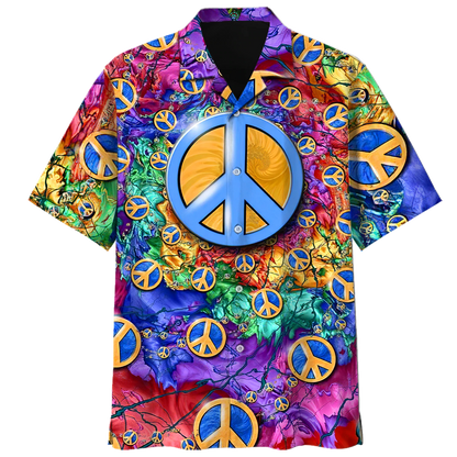 Psychedelic Shirt- Peace Sign- Hawaiian Shirt HO1430