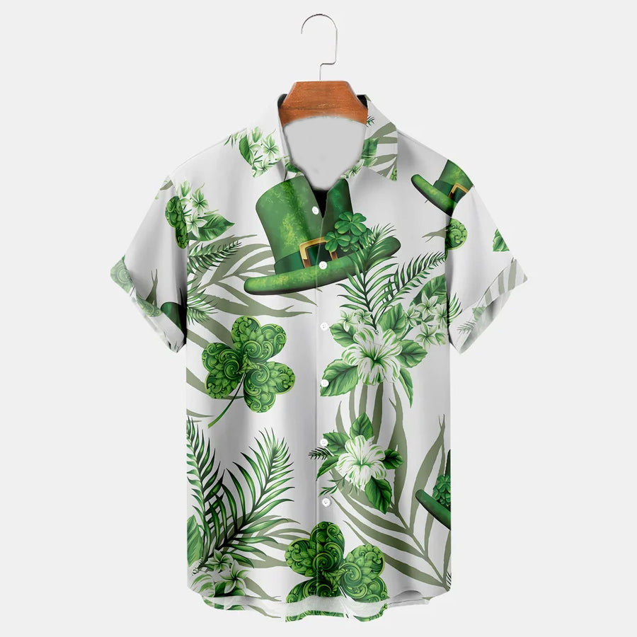 St. Patrick's Hawaiian Shirt Men's Car Short Sleeve Shirt, Hawaiian shirt for Men and women PO0113