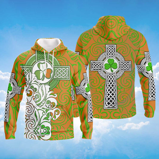 Celtic Cross Hoodie, St Patrick's Day Hoodie PO0217