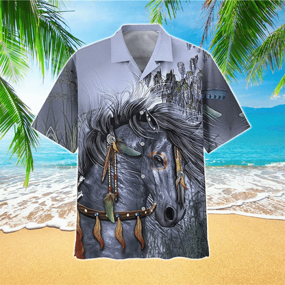 Three Running Horses Fireworks Hawaiian Shirt HO2197