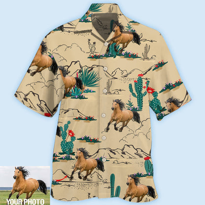 Horse Desert Custom Photo Hawaiian shirt, 3D All Over Print Hawaiian Shirt, Horse Shirt HO4242