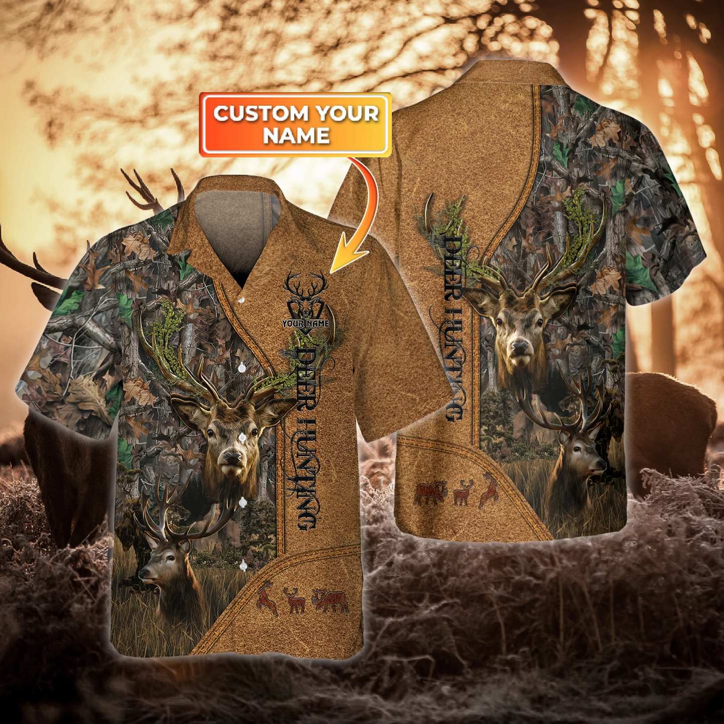 Hunting Personalized Name 3D Hawaiian Shirt HO2286