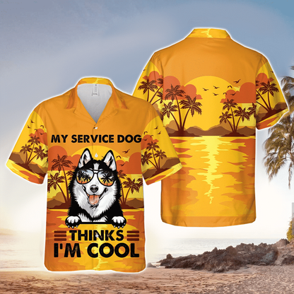 Siberian Husky Tropical 3D All Over Printed Hawaiian shirt, Men's Hawaiian Shirt HO2396