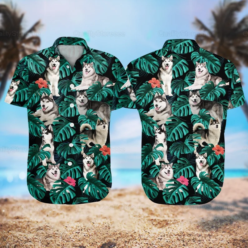 Husky Hawaii Shirt, Husky Shirts, Shirt For Men, Hawaiian Shirts HO2336