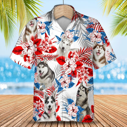 Husky Hawaiian Shirt - Gift for Summer, Summer aloha shirt, Hawaiian shirt for Men and women HO0673