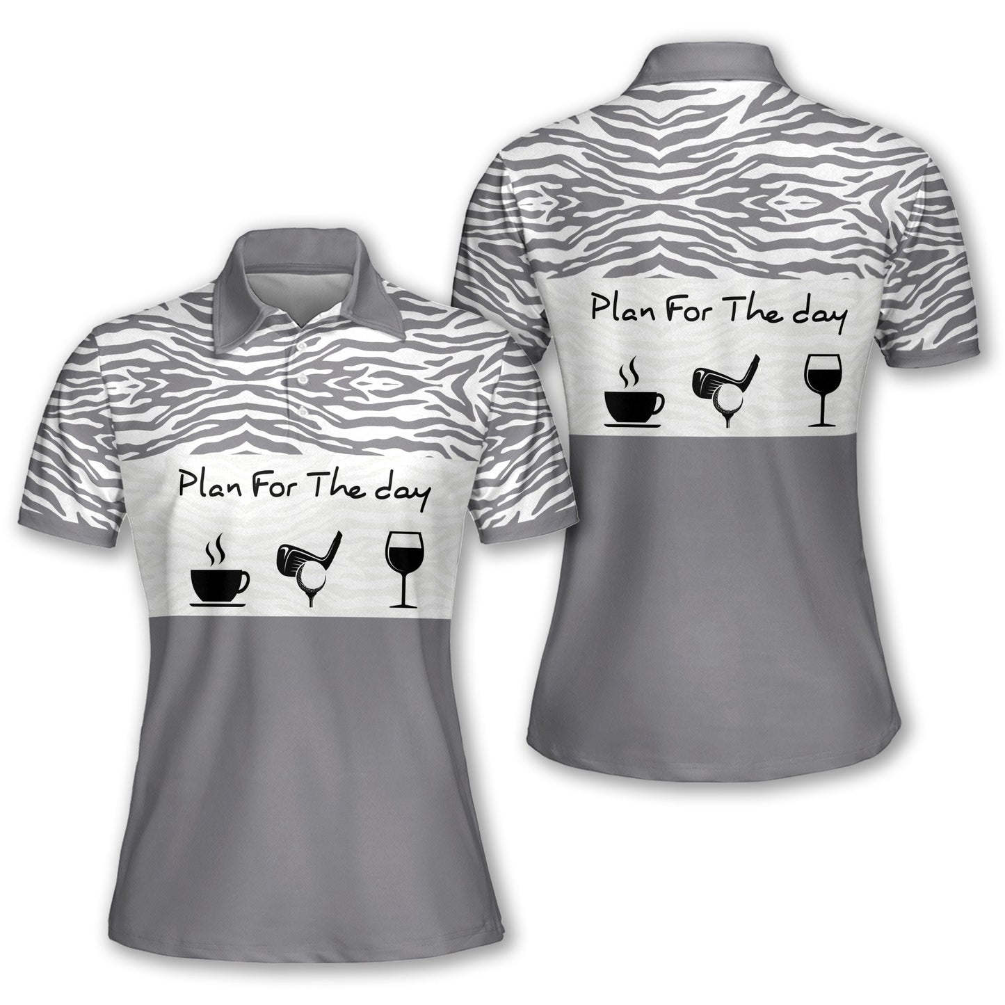 Short Sleeve Women Polo Shirt For Ladies Plan For The Day Coffee Golf And Wine Shirt I0295