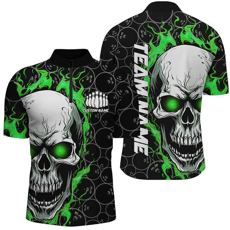 Custom Skull Flame Bowling Jersey For Team BO0155