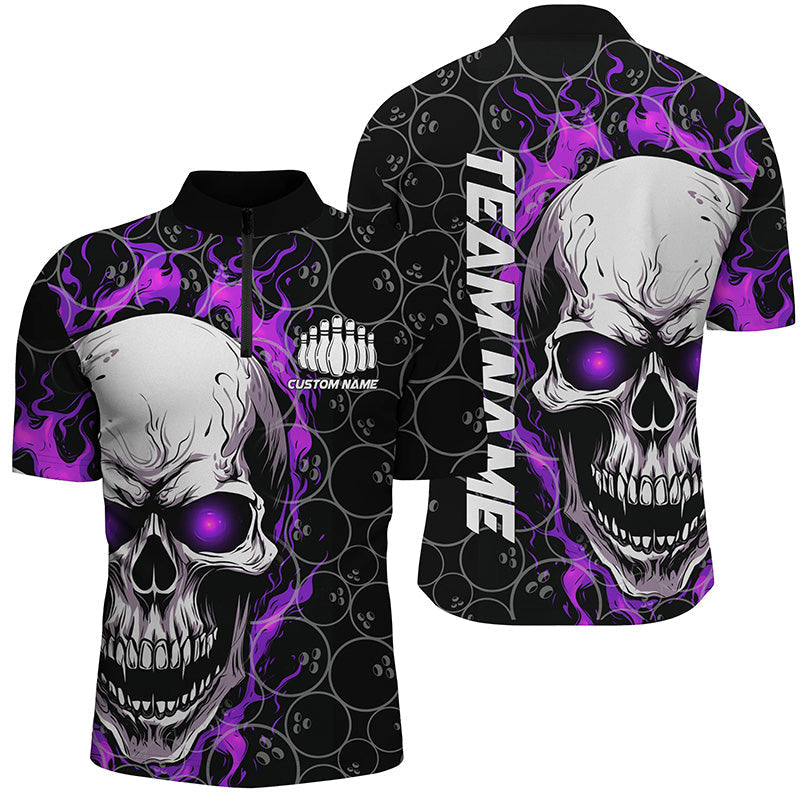 Custom Skull Flame Bowling Jersey For Team BO0155