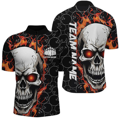 Custom Skull Flame Bowling Jersey For Team BO0155