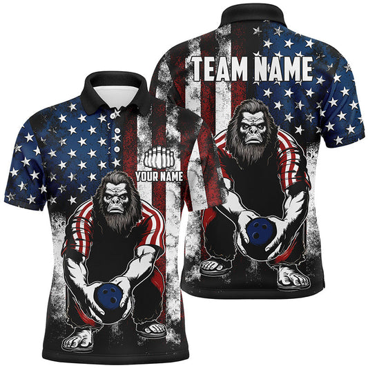 Custom Patriotic Bowling Polo Shirts BO0301