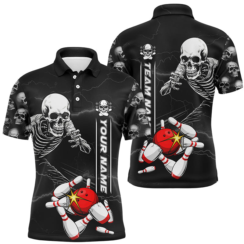 Custom Skull Bowling Polo Shirts For Team BO0381