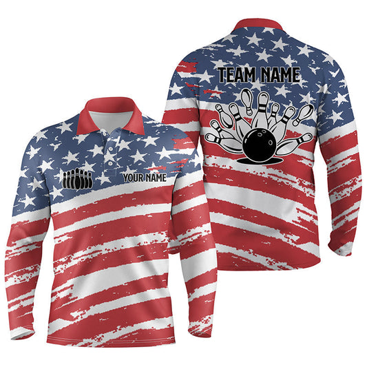 Custom Patriotic Bowling Polo Shirts BO0304