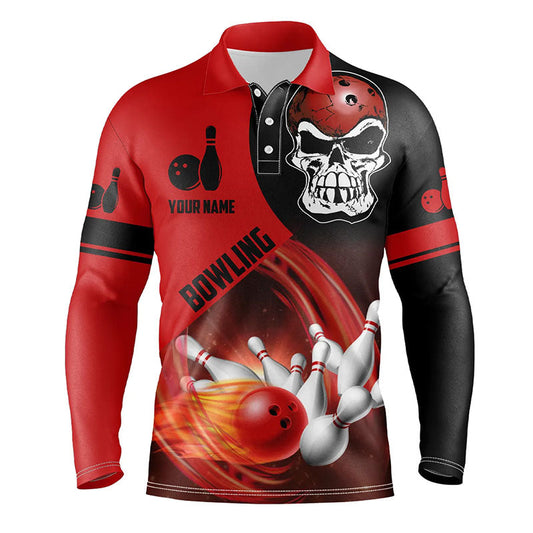 Custom Skull Bowling Polo Long Shirts Unisex BO0255