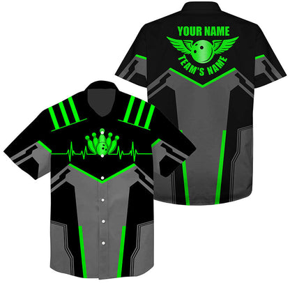 Bowling Hawaiian Shirt custom name and team name Bowling Ball and Pins, team bowling shirts HO2800