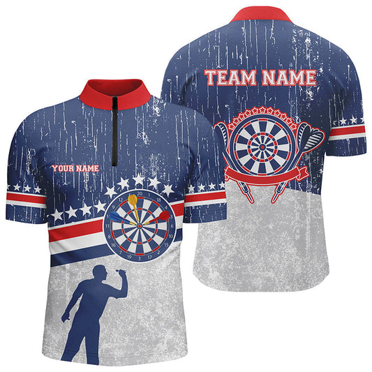 Lasfour Retro American Flag 2 Darts Personalized Name And Team Name 3D Shirt DMA0204
